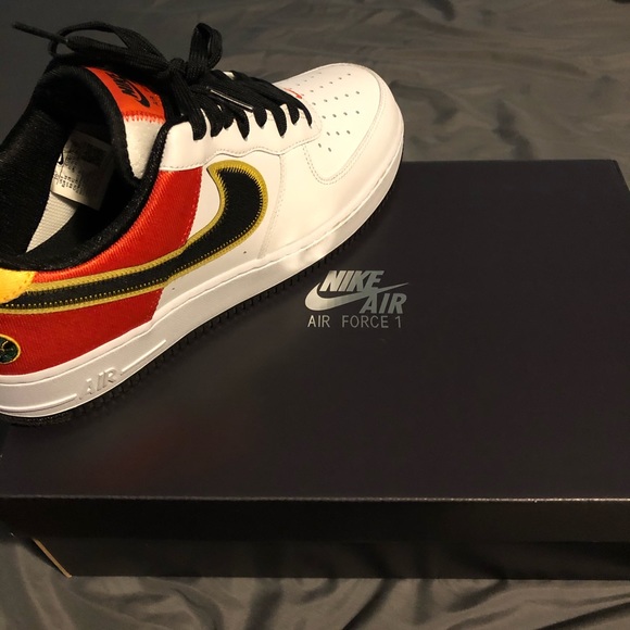 used nike air force one white/orange/yellow/black main image 4